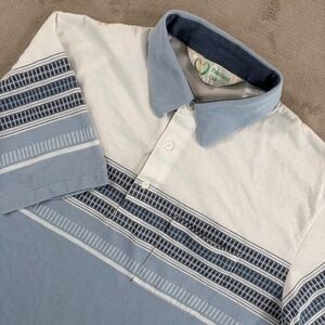 Vintage Palmland Club Multicolor Striped Golf Polo Shirt Men Large Grandpa Dad